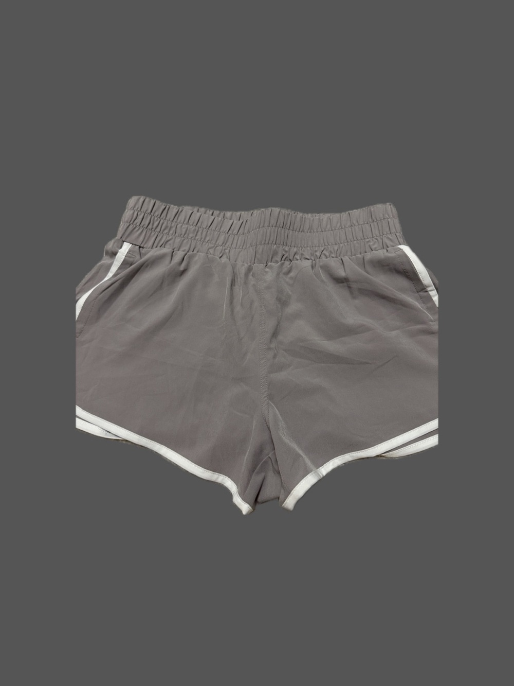 Velocity Women's Gray Athletic Shorts with White Trim
